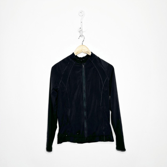 Lululemon Hit It Jacket Black Sweat Wicking Zip Up Swift Ultra Light Lined Mesh - Picture 1 of 6
